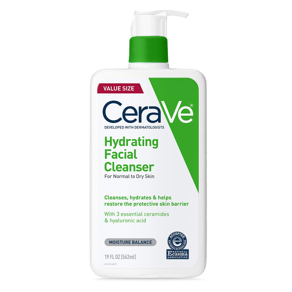 CeraVe Hydrating Facial Cleanser, Moisturizing Face Wash For Dry Skin 12oz (Pack of 2)