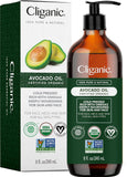 Cliganic Organic Avocado Oil, 100% Pure (8oz) - for Skin & Hair, Nourishing Carrier Oil for Face & Body