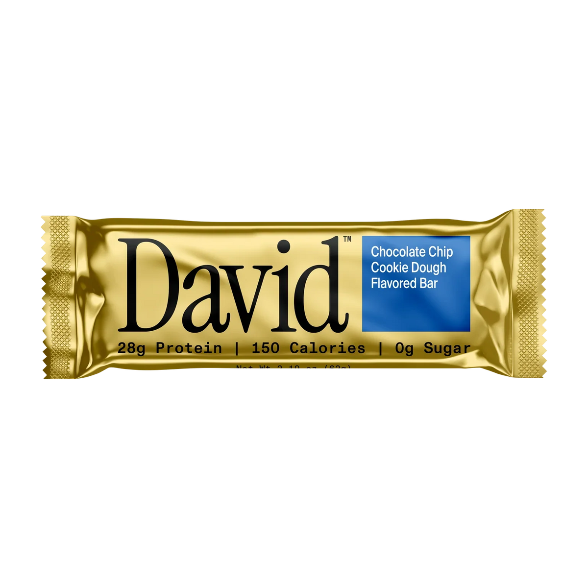 David High Protein Bars, Chocolate Chip Cookie Dough, 28g Protein | Pack of 12