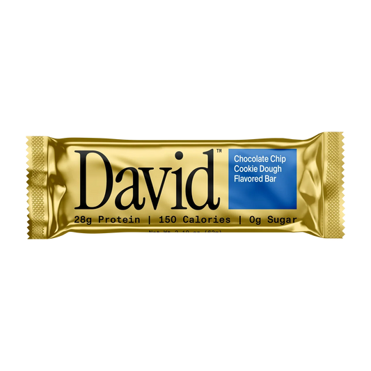 David High Protein Bars, Chocolate Chip Cookie Dough, 28g Protein | Pack of 12
