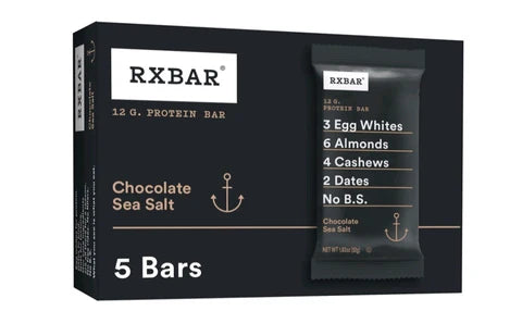 RXBAR Protein Bars, Protein Snack, Snack Bars, Chocolate Sea Salt, 1.8oz Box (5 Count)